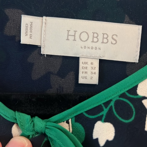 Hobbs Rosie dress in navy size 2 - Picture 2 of 5